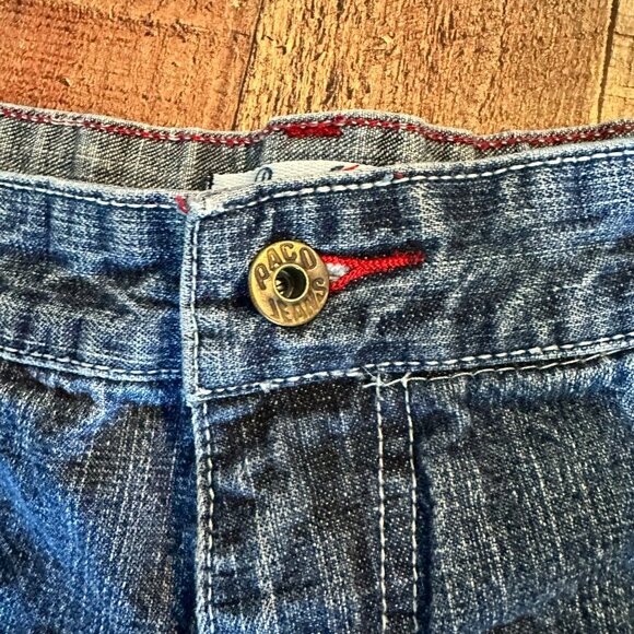 Vintage Y2K Poco Jeans Denim Cargo Shorts Size 40 Embroidered Logo & Pockets - Picture 8 of 13